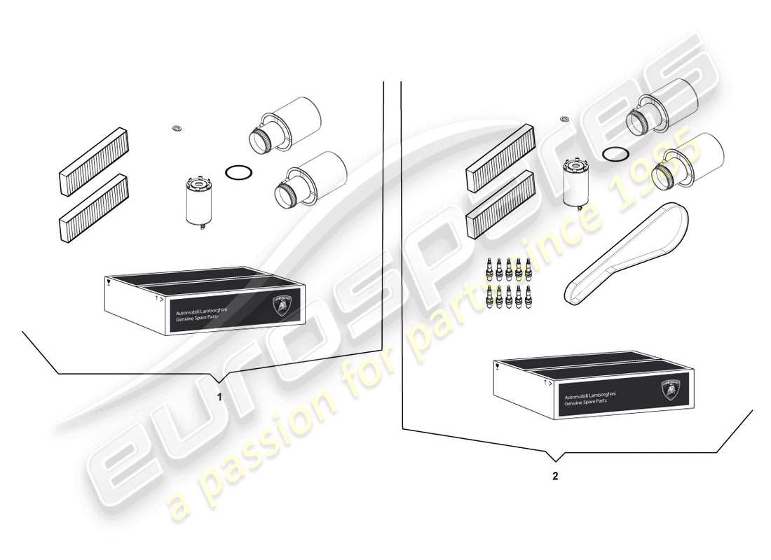 lamborghini lp560-4 spyder fl ii (2013) programma di servizio diagramma delle parti