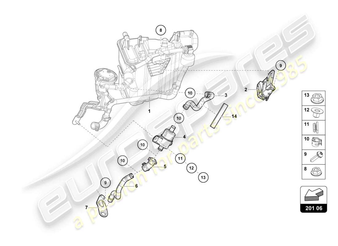 lamborghini tecnica (2023) contenitore per carbone attivo diagramma delle parti
