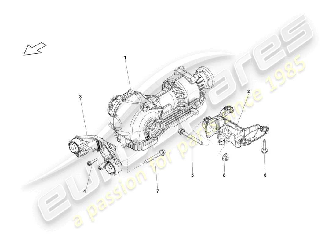 lamborghini lp560-4 spyder fl ii (2013) trasmissione finale, schema parte anteriore completa