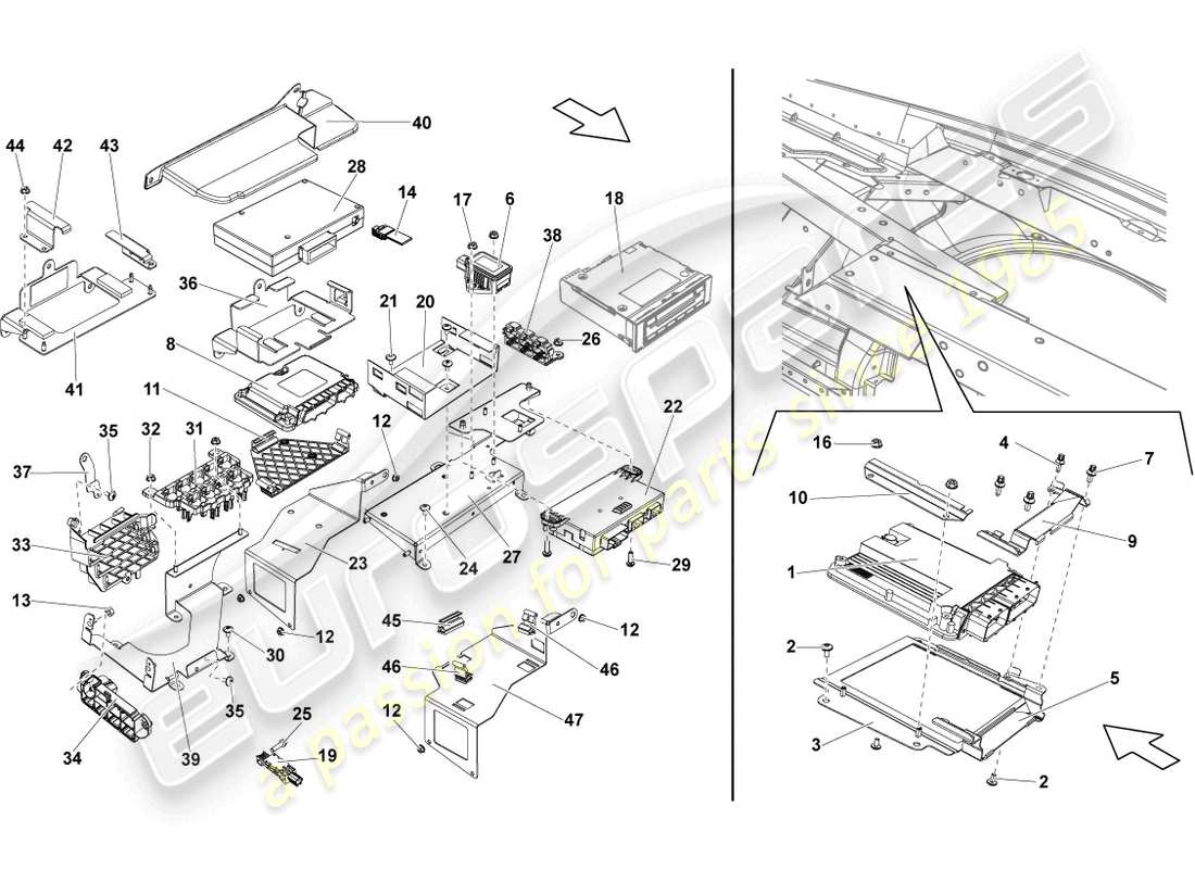 lamborghini lp550-2 spyder (2012) centralina motore schema delle parti