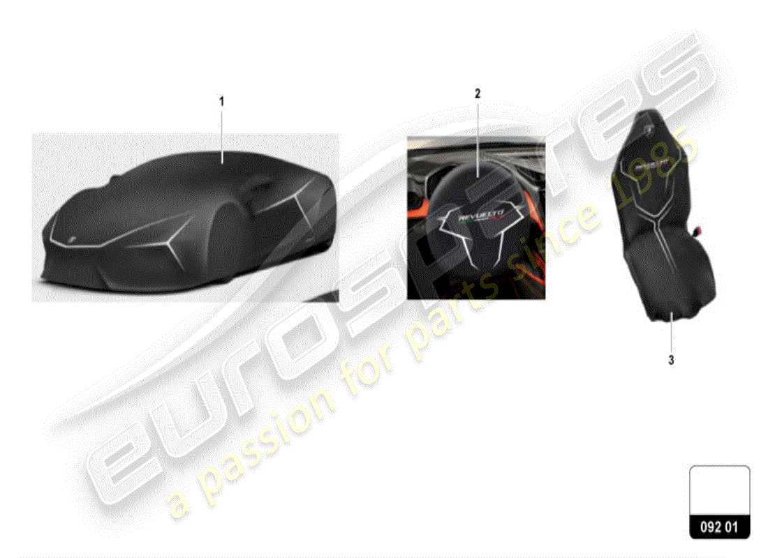 lamborghini revuelto coupe (accessories) coperture diagramma delle parti