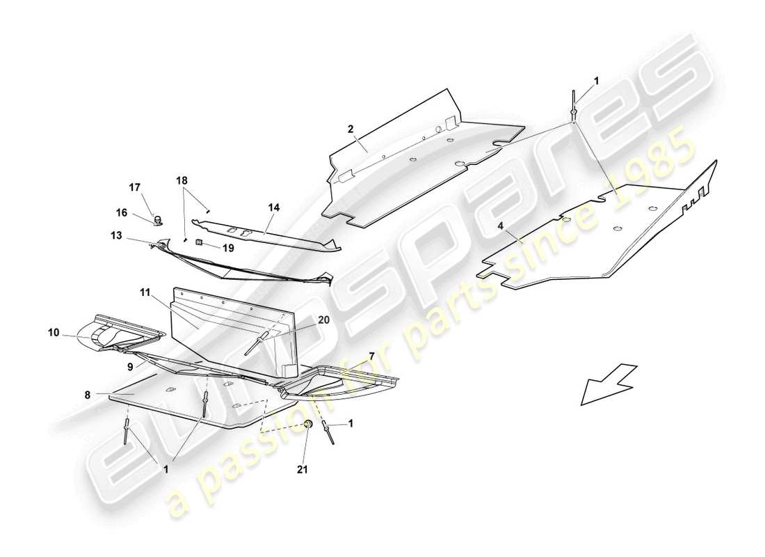 lamborghini reventon rivestimento sottoscocca schema delle parti