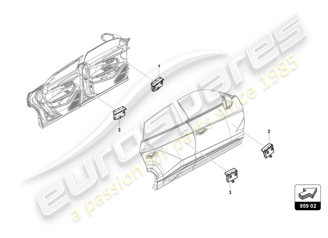lamborghini urus (2022) centralina porta diagramma delle parti