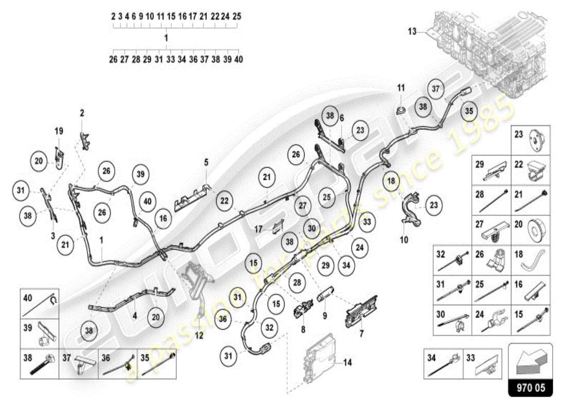 lamborghini 2025 | urus se hochspannungskabel für hochspannungsheizung (ptc) rhd teilediagramm