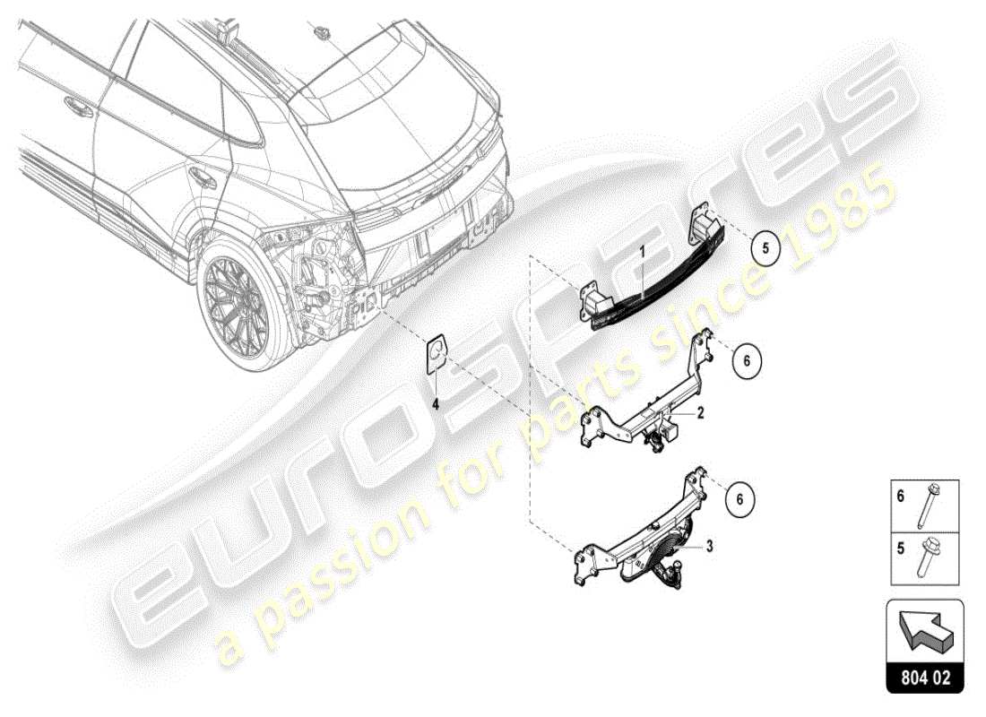 lamborghini 2025 | urus se halter für stoßstange teilediagramm