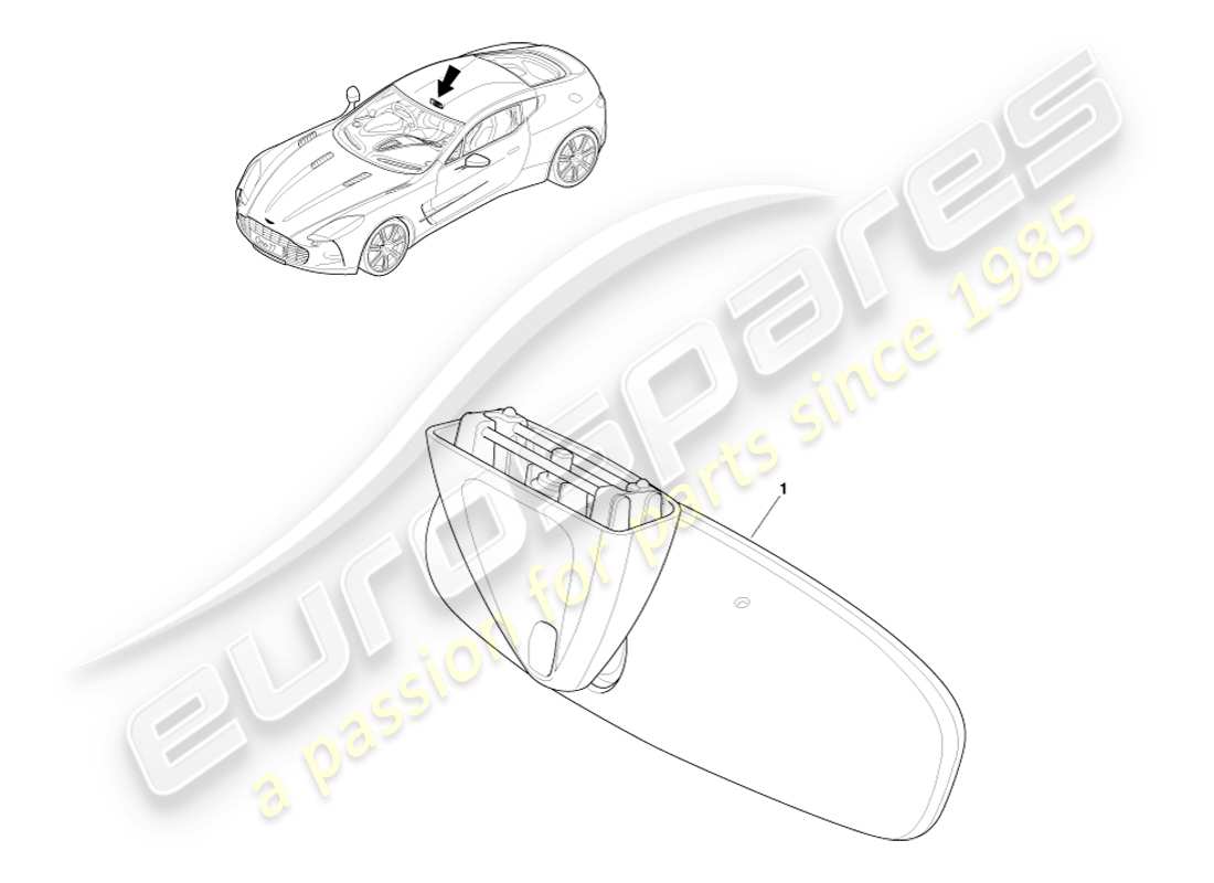 aston martin one-77 (2011) specchio interno diagramma delle parti