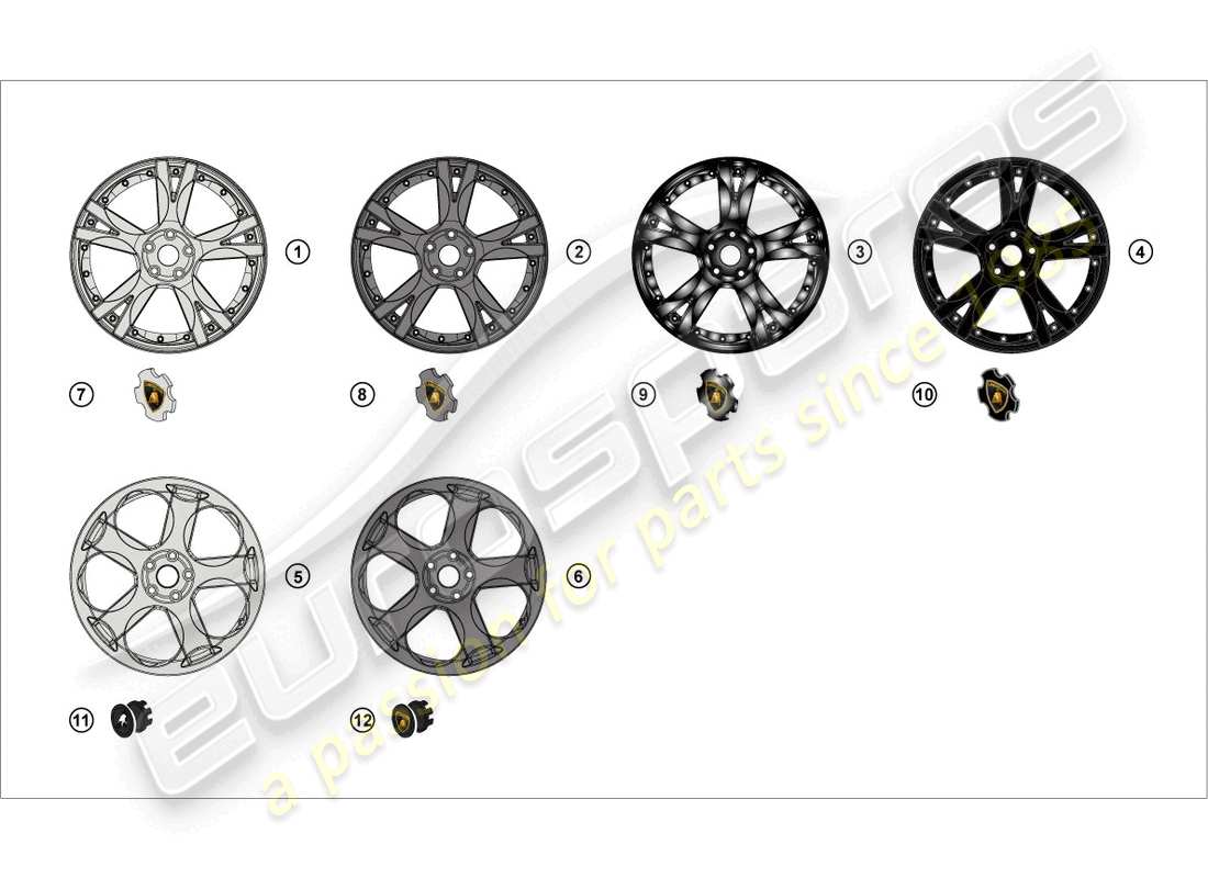 lamborghini gallardo coupe (accessories) kit di revisione diagramma delle parti