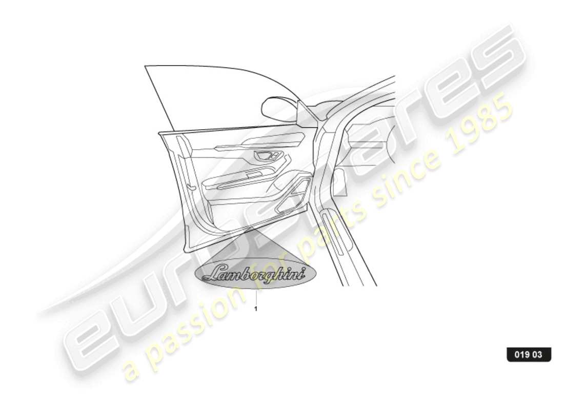 lamborghini urus performante (accessories) sistema di illuminazione diagramma delle parti