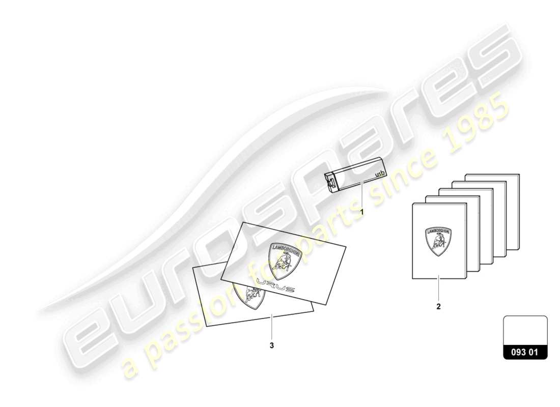 lamborghini urus performante (accessories) diagramma della parte materiale ausiliario 'marketing'