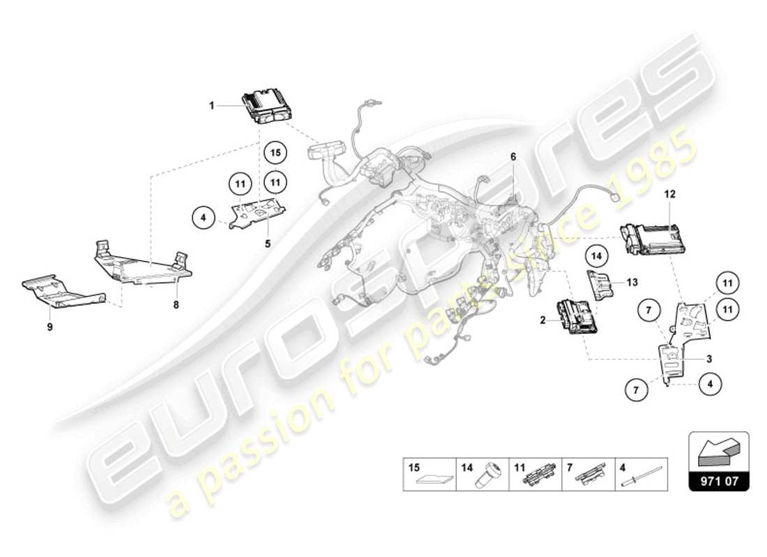lamborghini tecnica (2024) unità di controllo motore diagramma delle parti