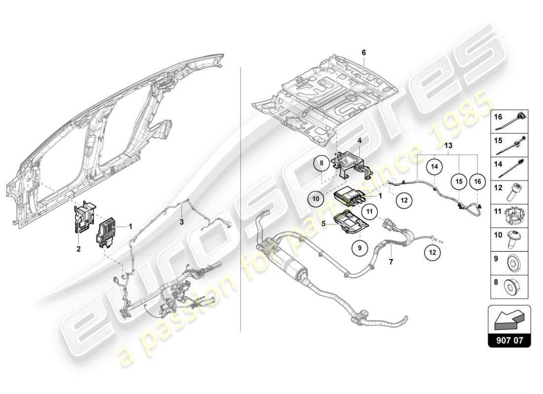 lamborghini urus (2019) centralina per la stabilizzazione attiva del rullo diagramma delle parti