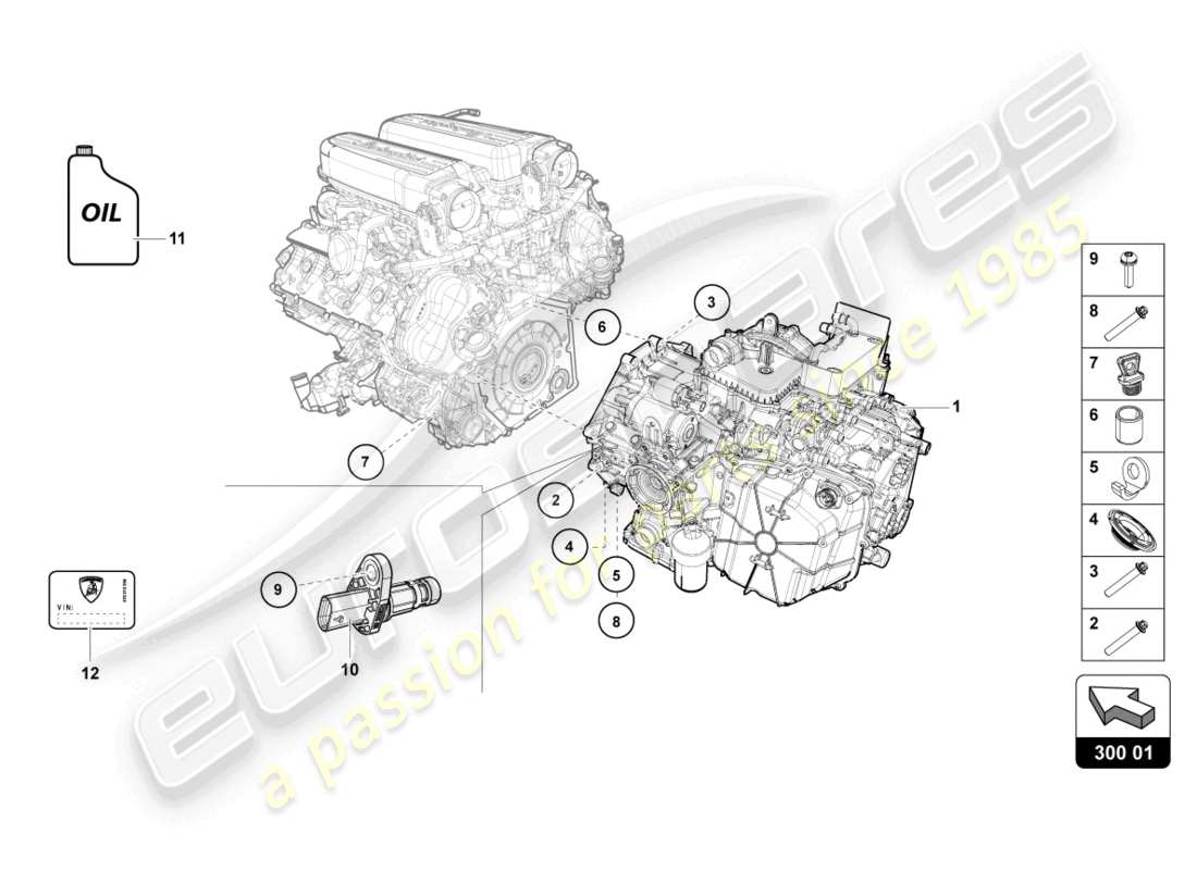 lamborghini 2024 (sto) schema delle parti del cambio automatico