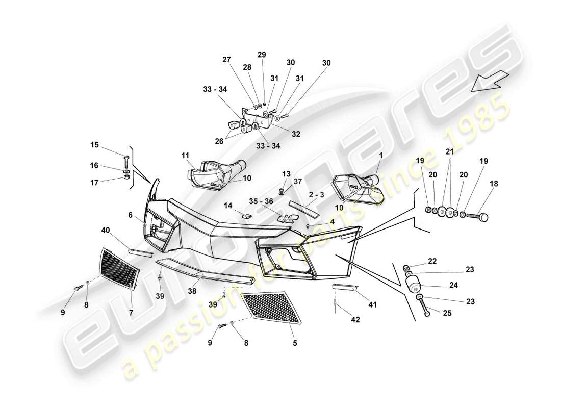 lamborghini reventon schema delle parti paraurti anteriore