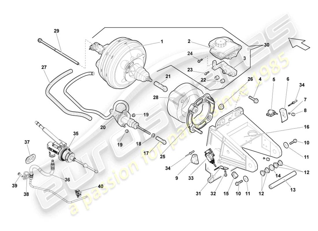 lamborghini gallardo spyder (2006) diagramma delle parti della pompa