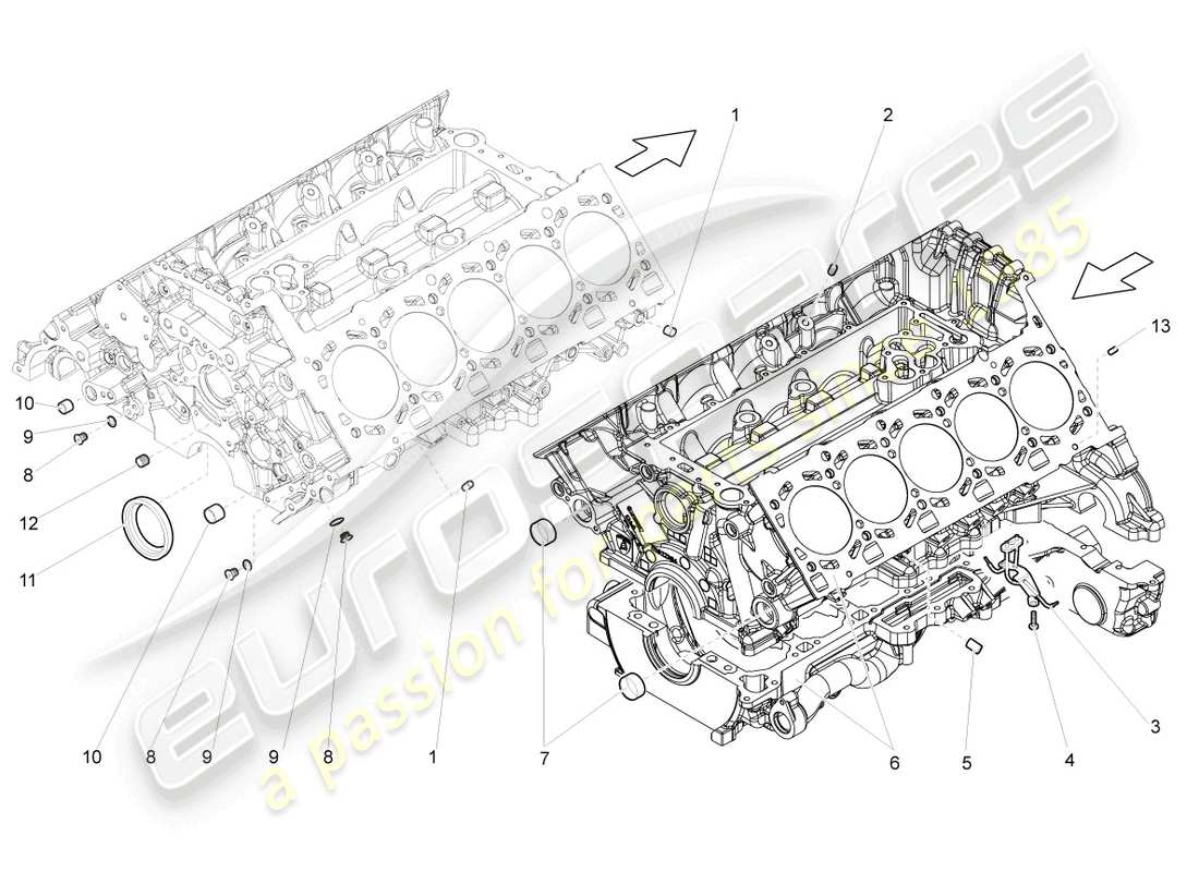 lamborghini lp560-4 coupe (2014) alloggiamento del basamento schema delle parti