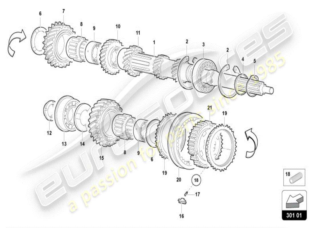 lamborghini diablo vt (1996) albero cardanico diagramma delle parti