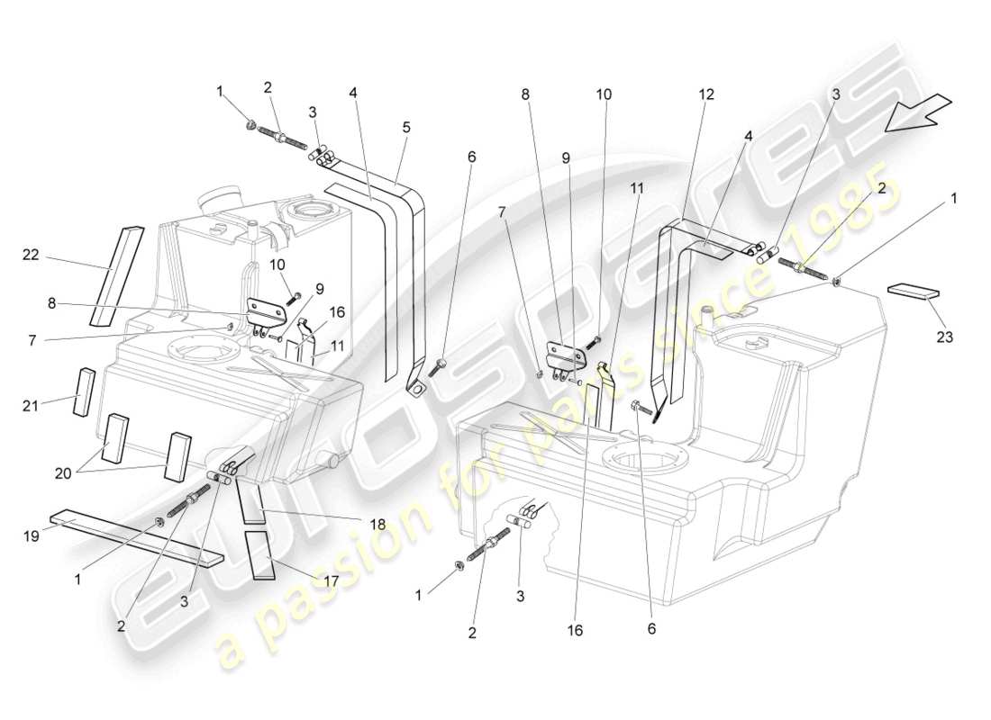 lamborghini gallardo coupe (2004) diagramma delle parti degli elementi di fissaggio