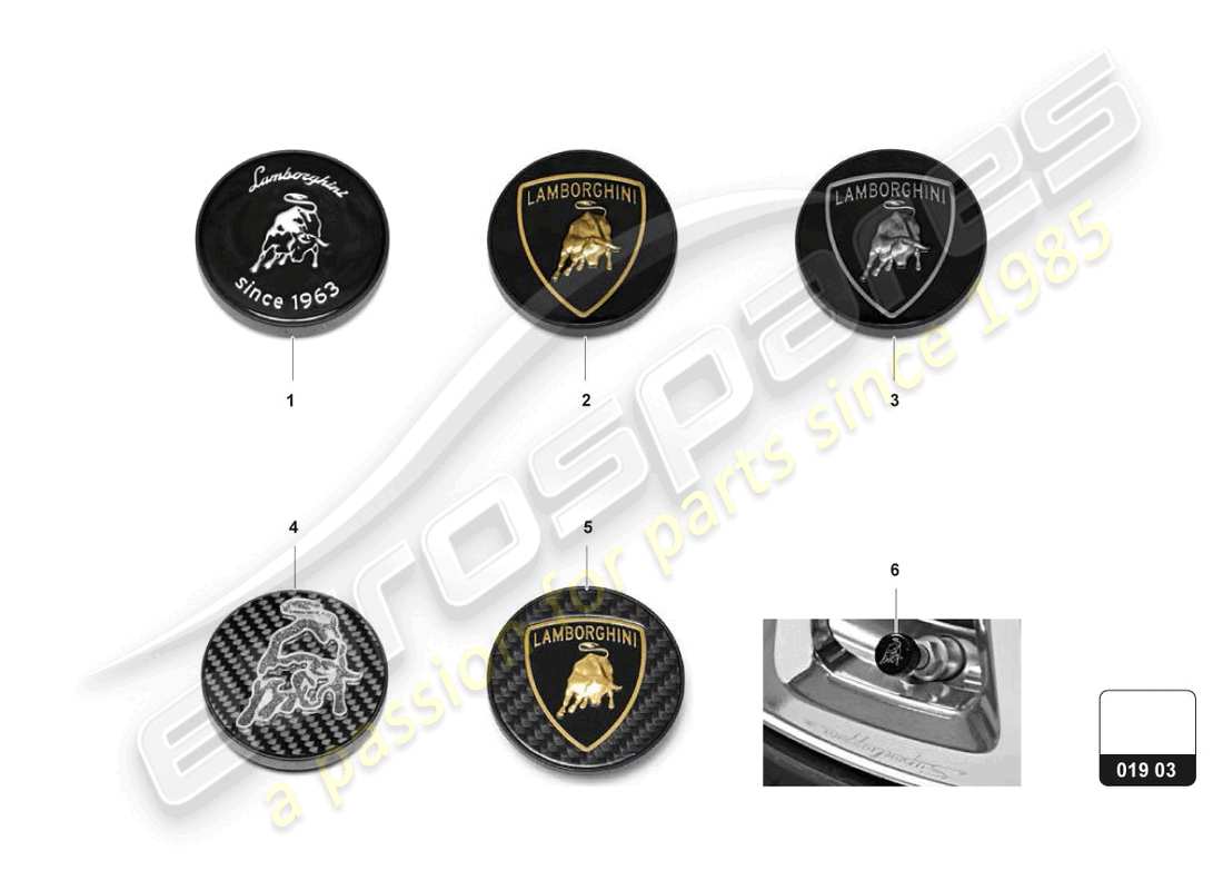 lamborghini aventador ultimae (accessories) 1 set di coperchi ruota diagramma delle parti