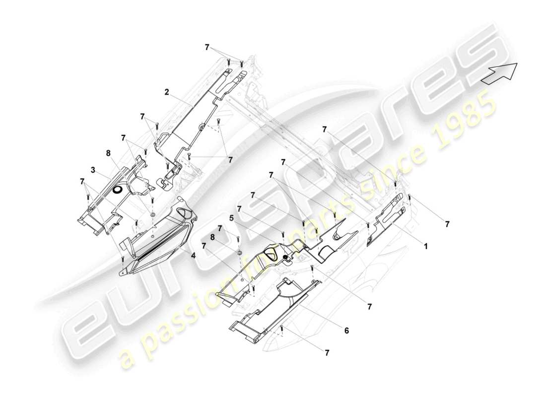 lamborghini gallardo spyder (2006) copertura vano motore schema delle parti