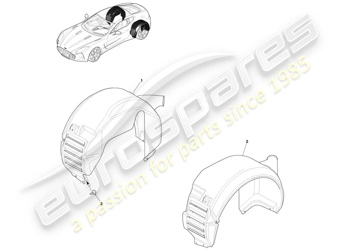 aston martin one-77 (2011) passaruota posteriori diagramma delle parti