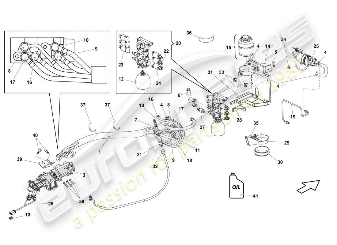 lamborghini gallardo coupe (2004) schema delle parti dell'unità interruttore