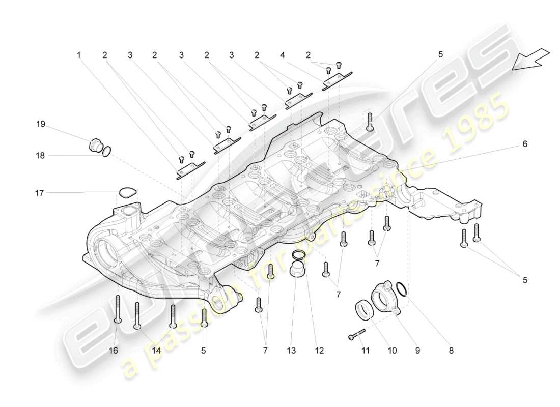 lamborghini superleggera (2008) coppa dell'olio motore schema delle parti