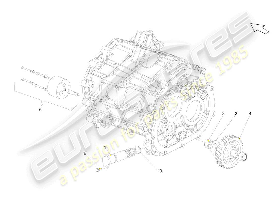 lamborghini superleggera (2008) ruota scorrevole per retromarcia schema delle parti