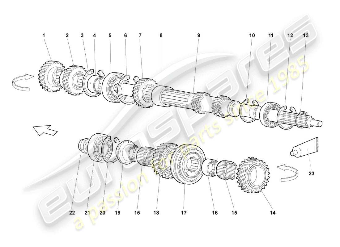 lamborghini lp640 coupe (2008) albero di entrata diagramma delle parti