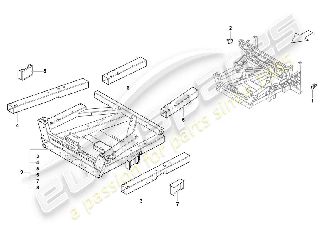 lamborghini lp550-2 spyder (2014) parte anteriore della carrozzeria diagramma delle parti