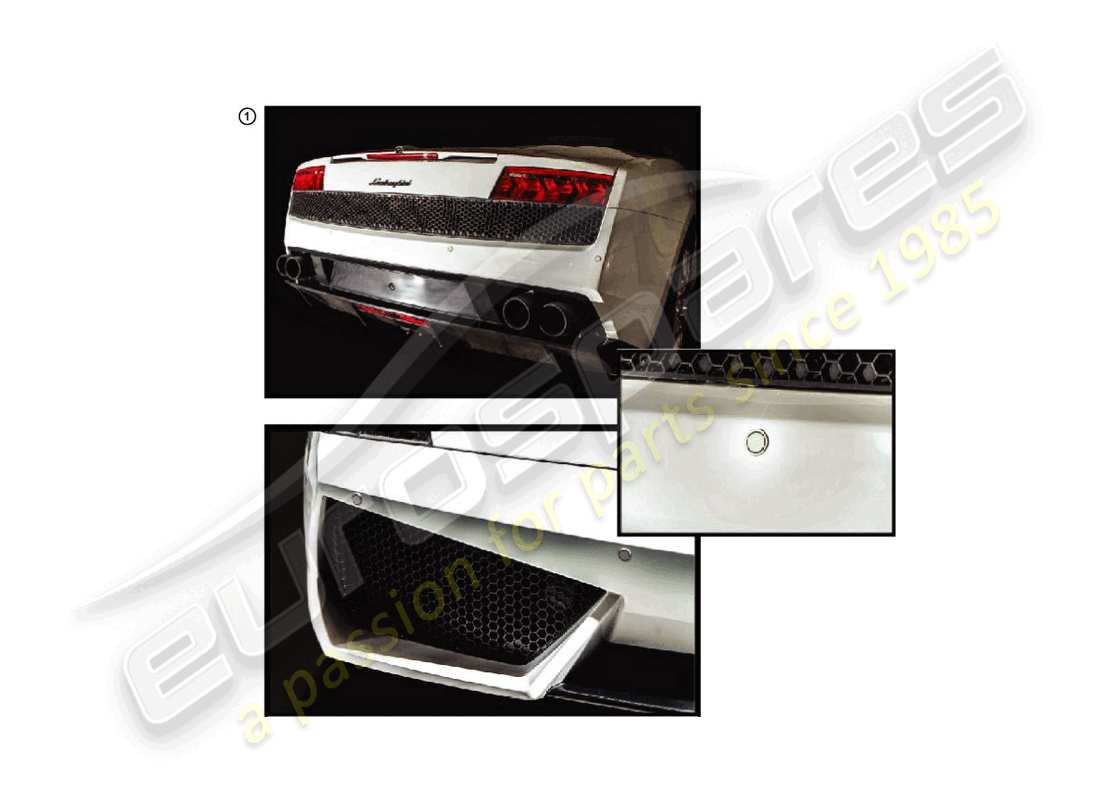 lamborghini lp550-2 coupe (accessories) installare. kit assistenza al parcheggio. diagramma delle parti