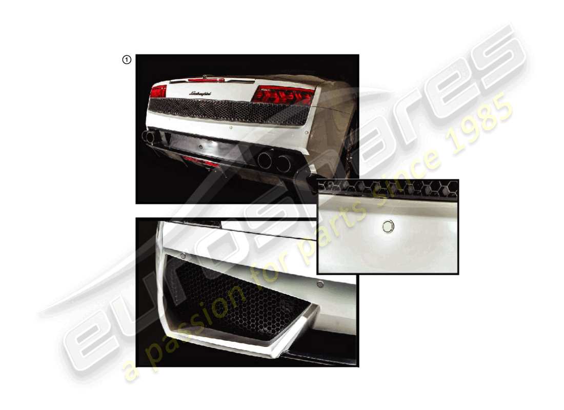 lamborghini lp550-2 spyder (accessories) installare. kit assistenza al parcheggio. diagramma delle parti