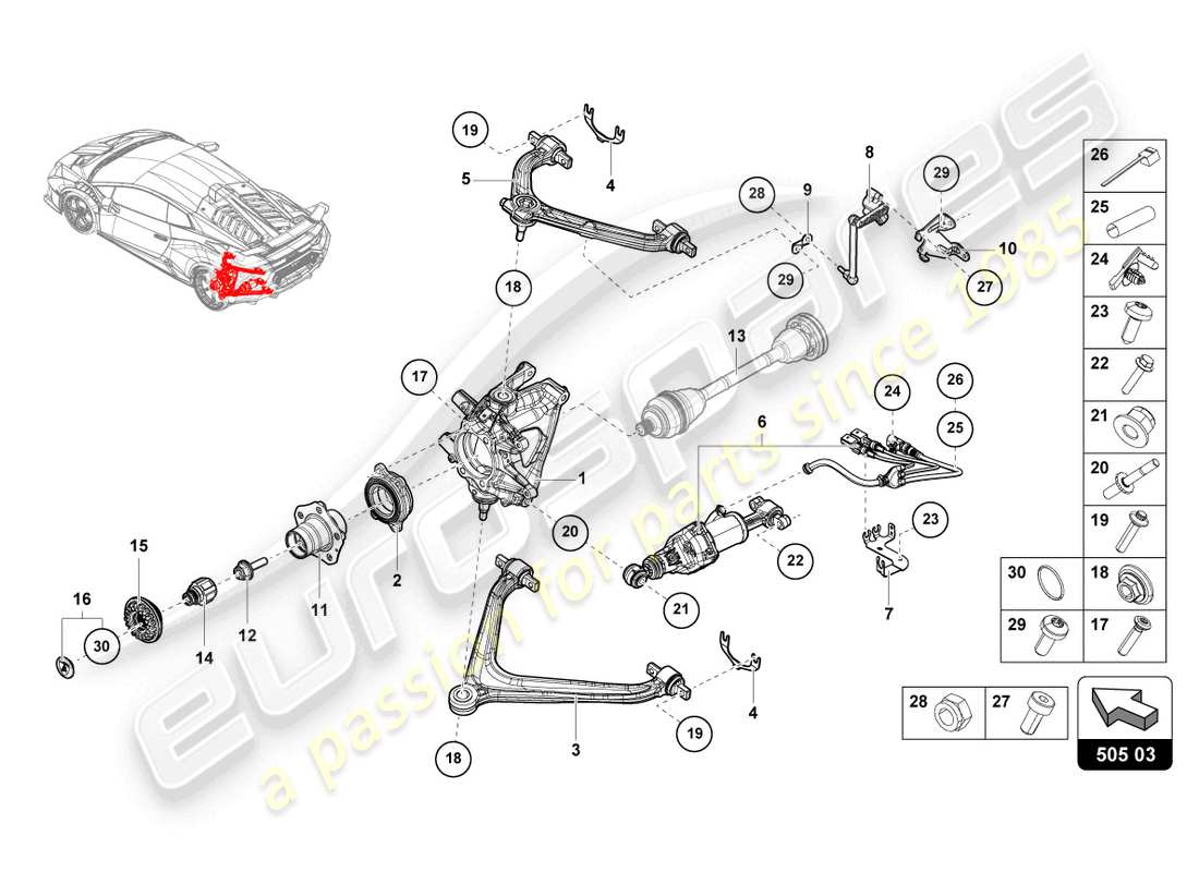 lamborghini sto (2023) guida diagramma delle parti