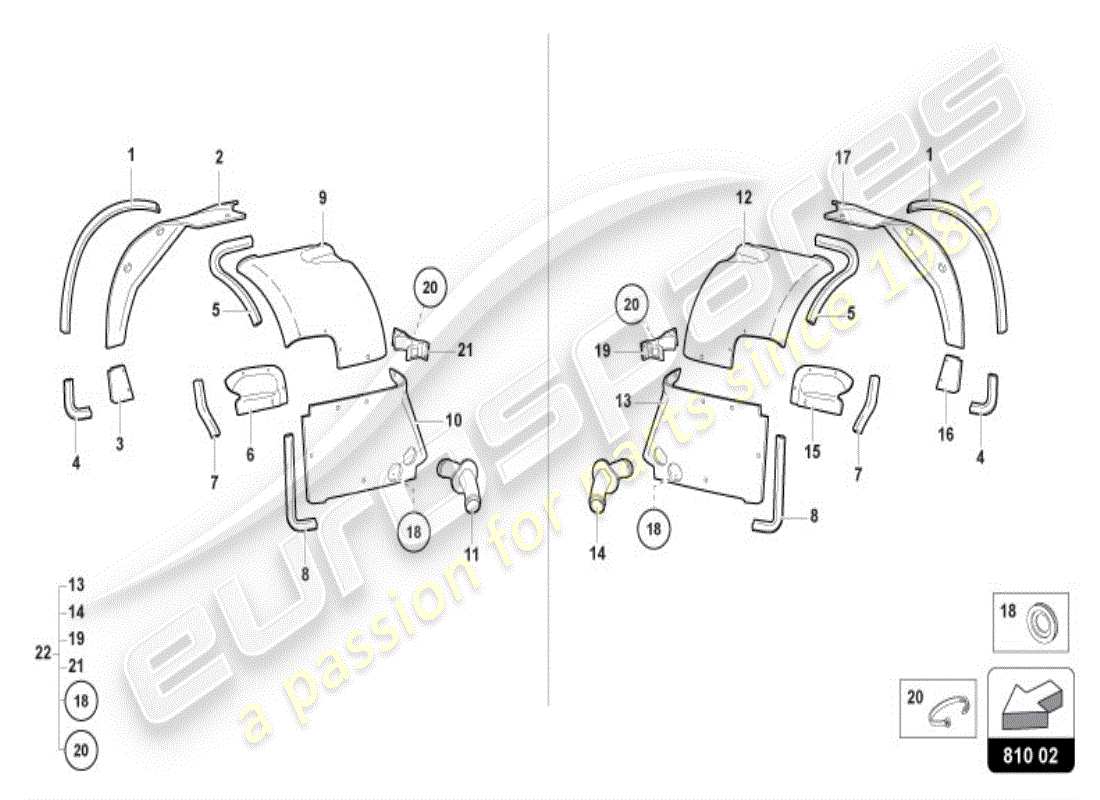 lamborghini diablo vt (1997) passaggio ruota anteriore diagramma delle parti