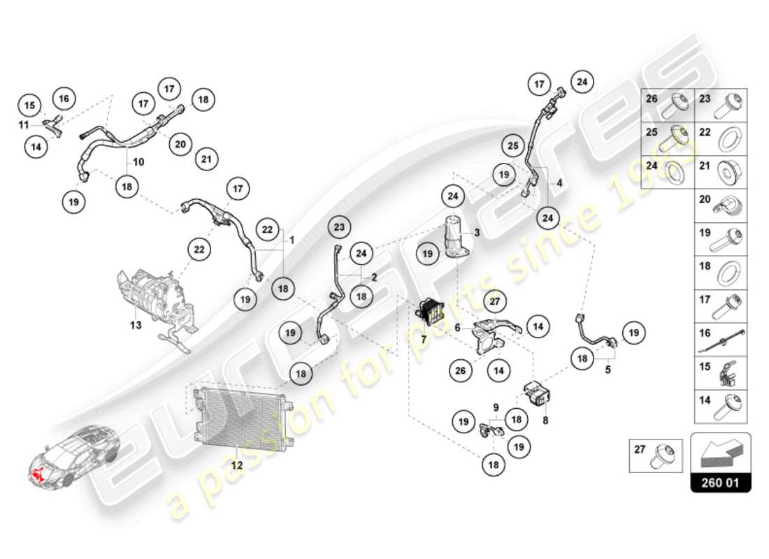 lamborghini revuelto coupe (2024) (valvola di espansione > essiccatore) schema delle parti
