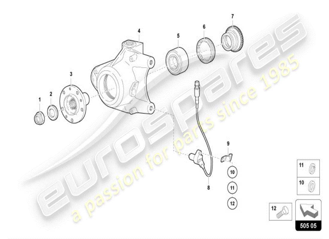 lamborghini diablo vt (1998) mozzo ruota diagramma delle parti