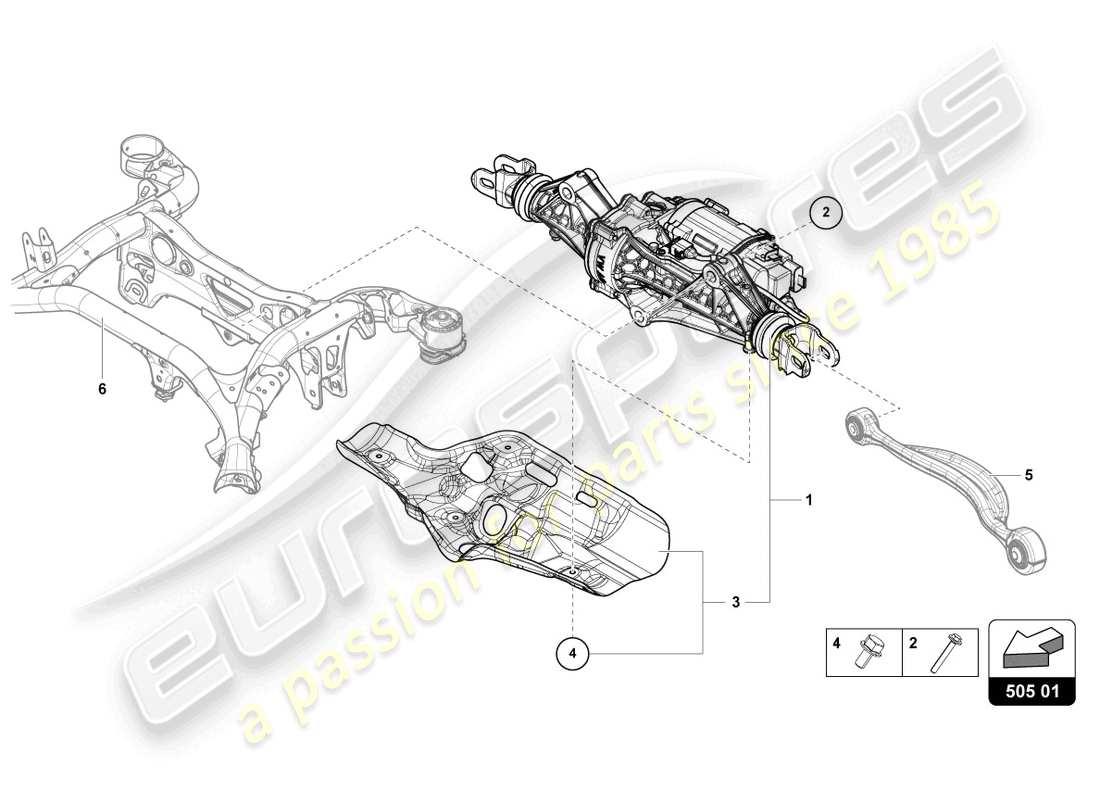 lamborghini urus (2020) schema delle parti della scatola dello sterzo