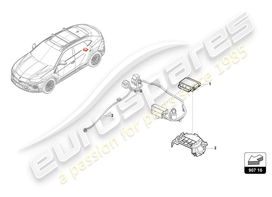 lamborghini 2021 | urus steuergerät für kraftstoffpumpe teilediagramm
