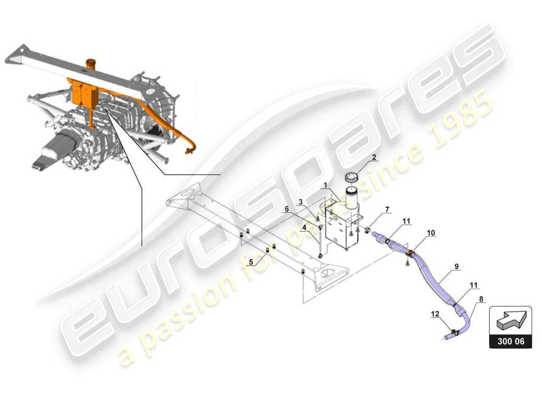 lamborghini gt3 (2017) serbatoio di raccolta olio cambio schema delle parti