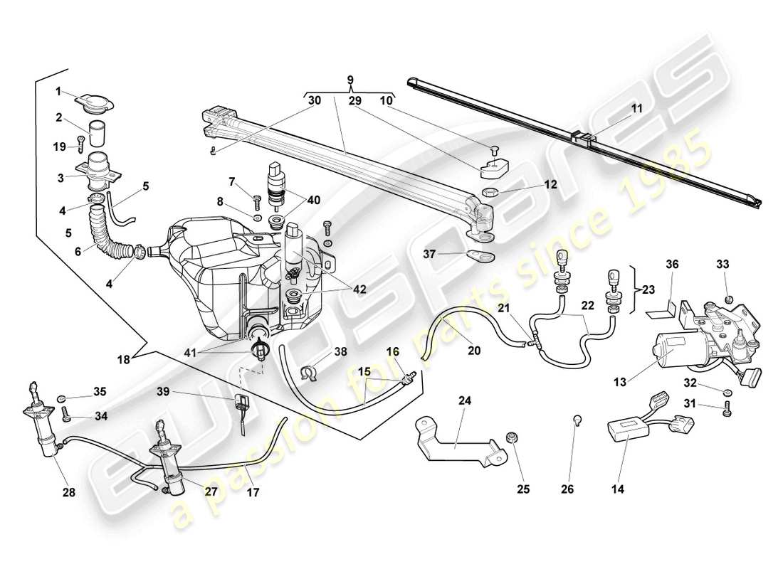 lamborghini reventon schema delle parti tergicristallo