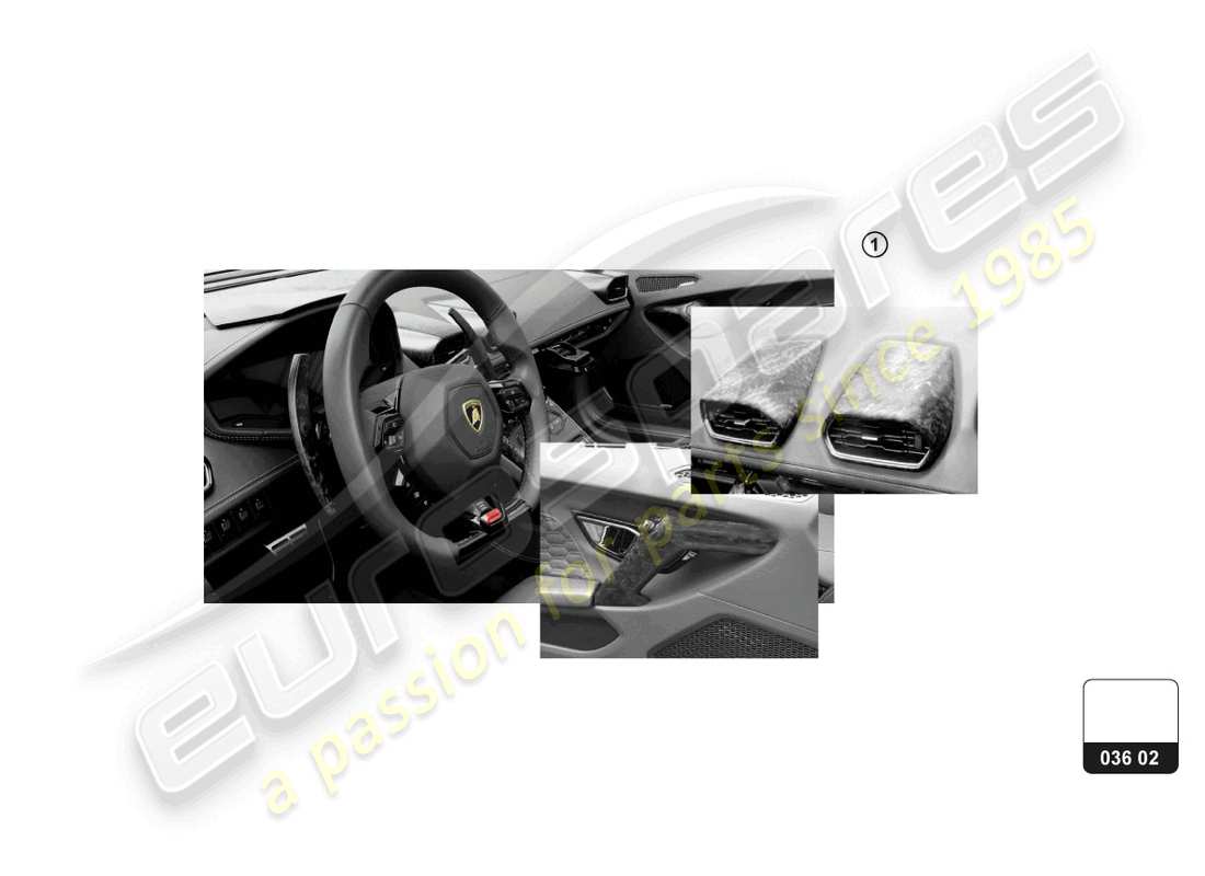 lamborghini accessories (sterrato) decorazione interna 'forgiata' schema delle parti