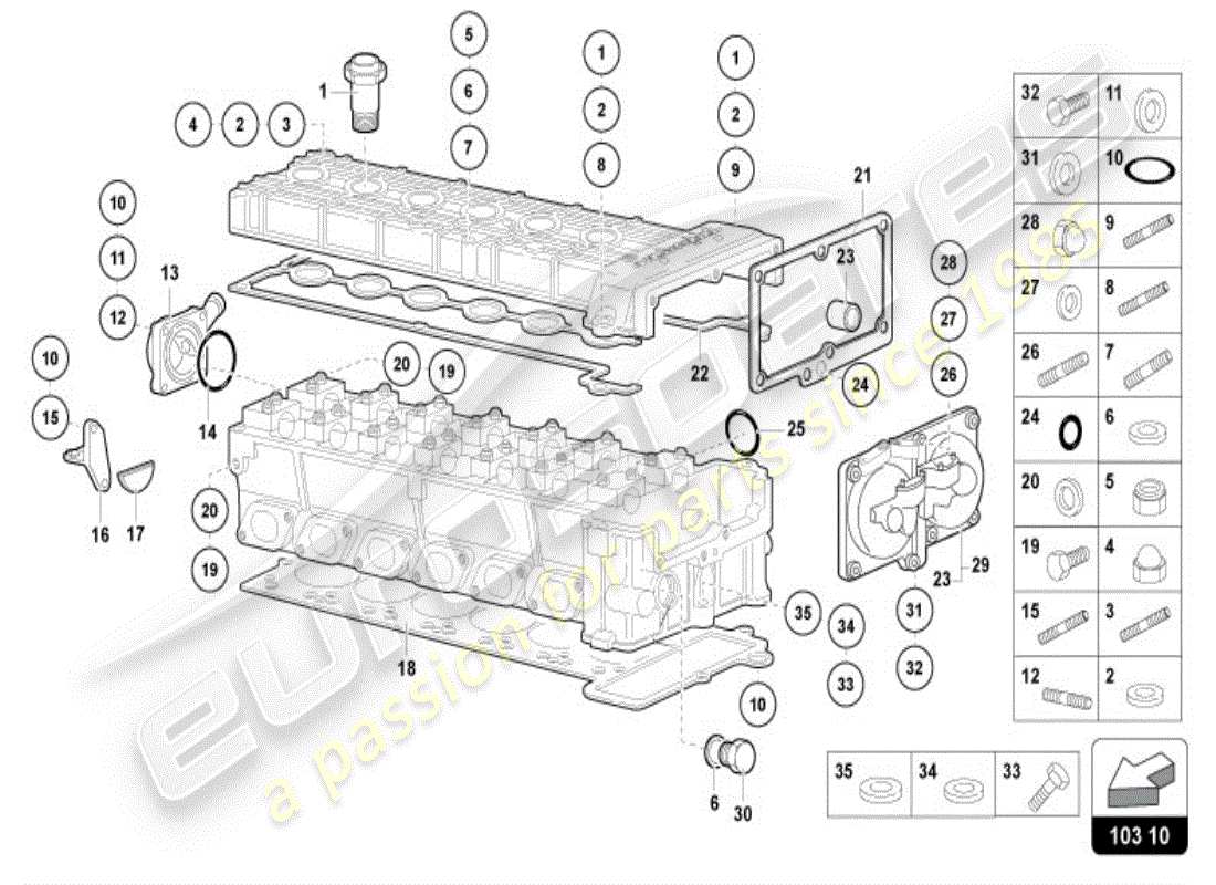 lamborghini diablo vt (1999) accessori testa destra diagramma delle parti