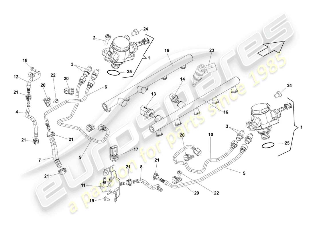 lamborghini lp550-2 spyder (2011) schema delle parti della pompa del carburante