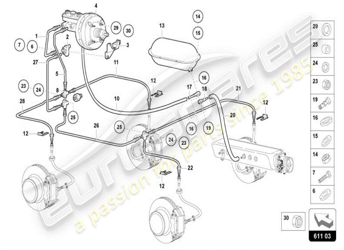 lamborghini diablo vt (1997) pompa a vuoto per servo freno schema delle parti
