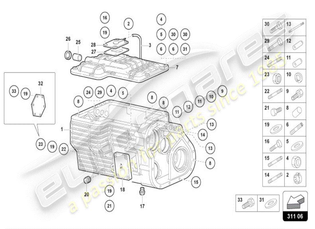 lamborghini diablo vt (1997) riduttore diagramma delle parti
