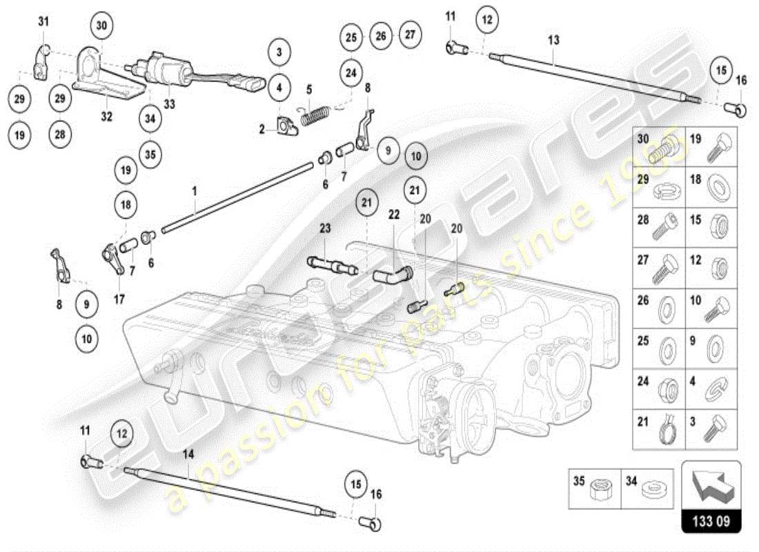 lamborghini diablo vt (1997) diagramma delle parti del collegamento
