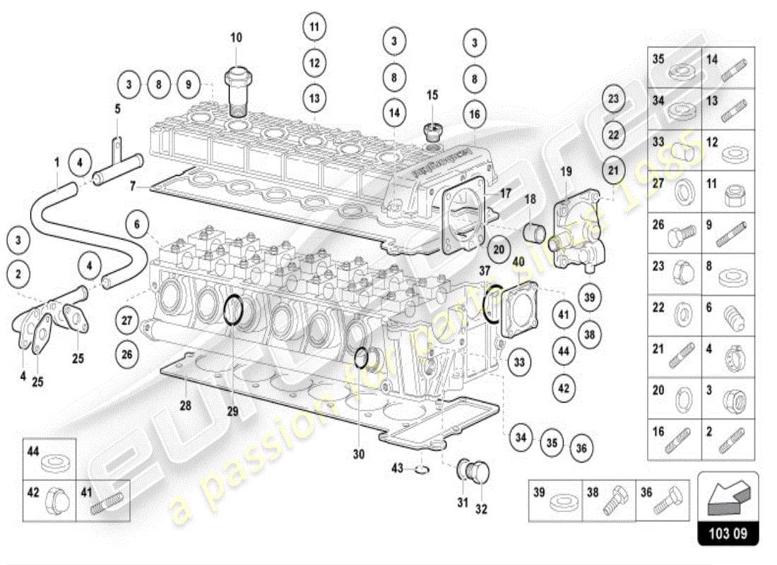 lamborghini diablo vt (1998) accessori testa sinistra diagramma delle parti