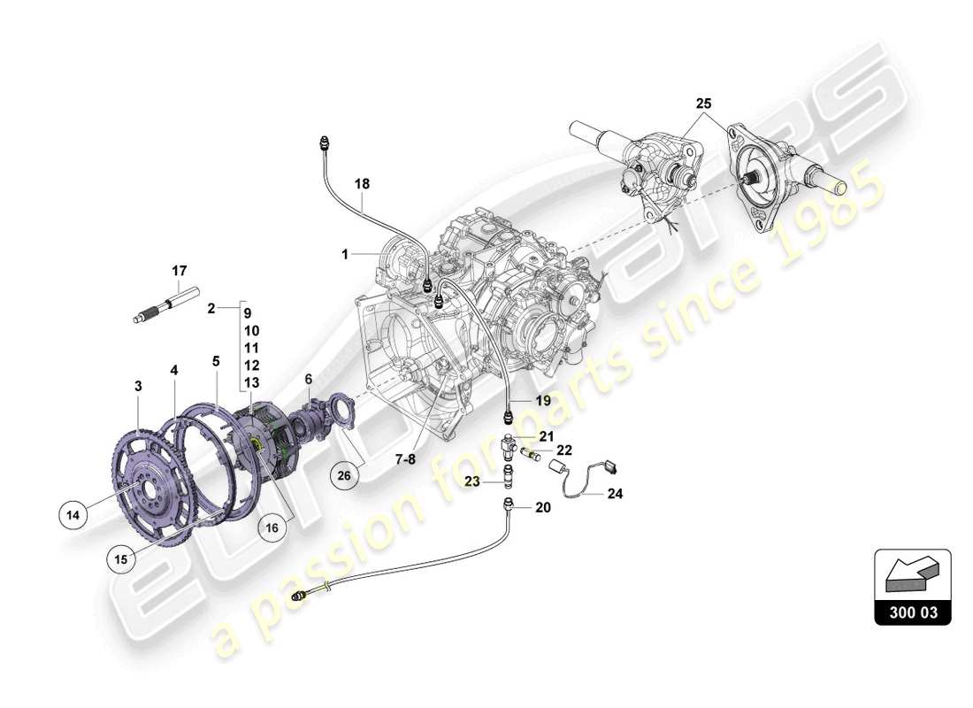 lamborghini super trofeo evo 2 (2022) diagramma della parte della frizione