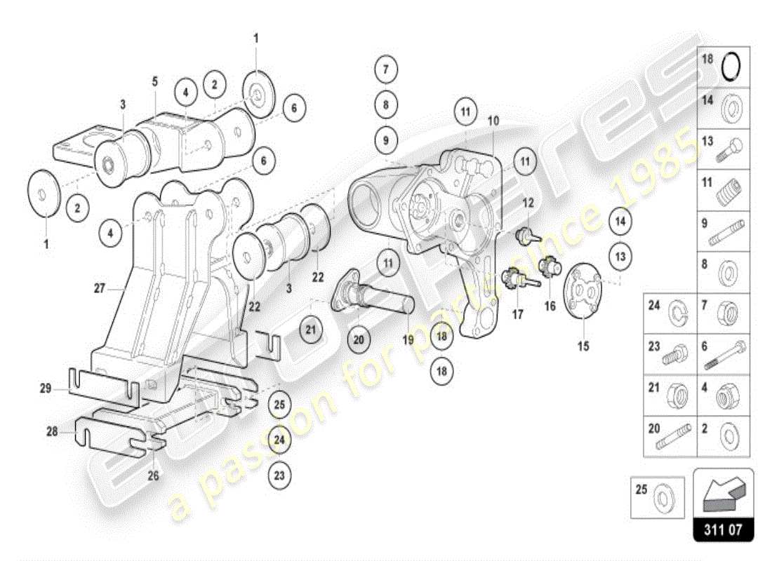 lamborghini diablo vt (1997) diagramma delle parti del cambio
