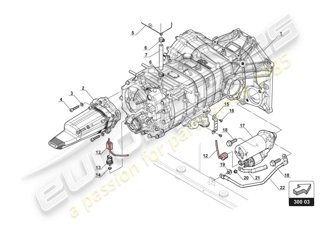 lamborghini gt3 (2017) sensore pressione olio cambio e avviamento schema delle parti