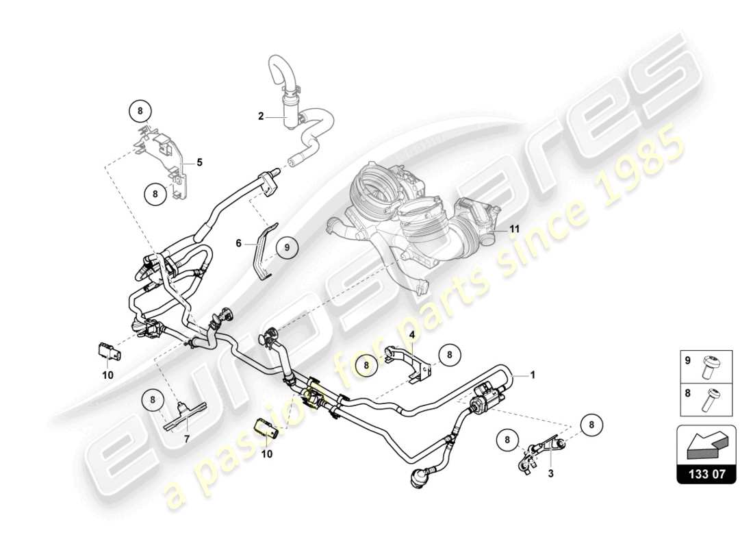 lamborghini urus (2022) linea di alimentazione carburante 4.0 ltr. diagramma delle parti
